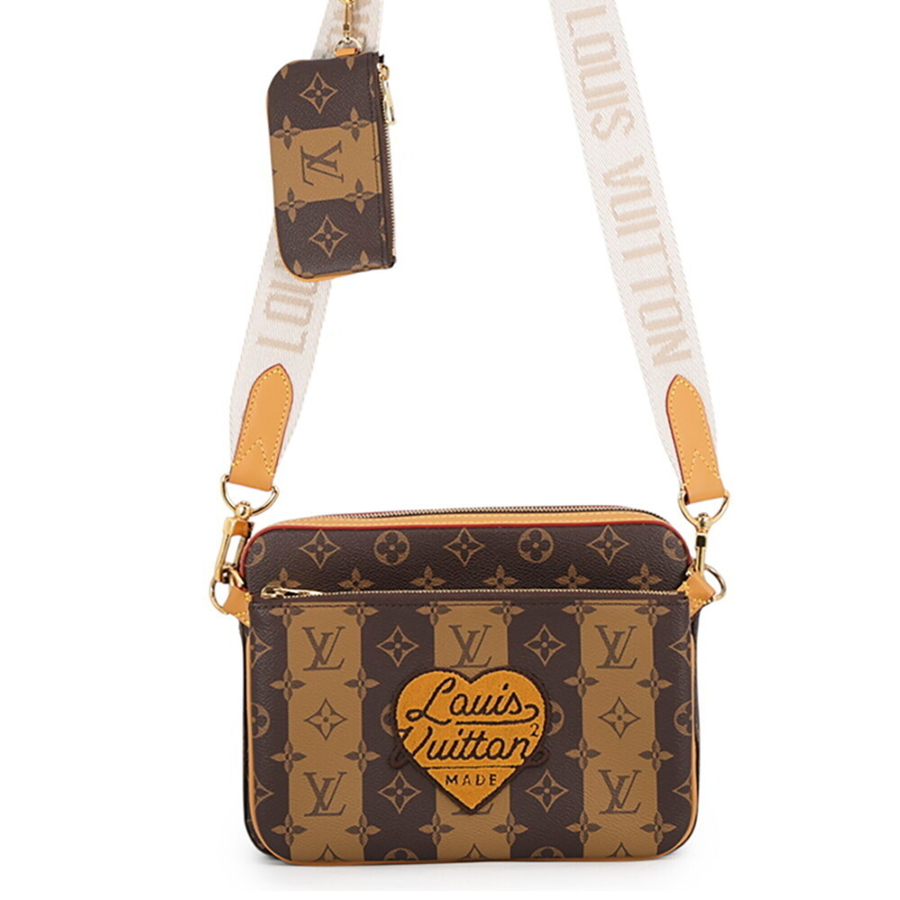 Louis Vuitton Shoulder Bag Monogram Stripe LV Squared Trio M45965 NIGO Collab...